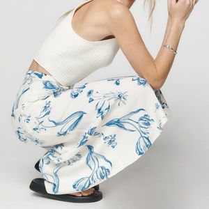 Reformation Bea Skirt in Blue Floral